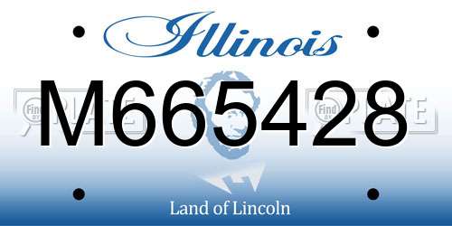 M665428 Illinois License Plate