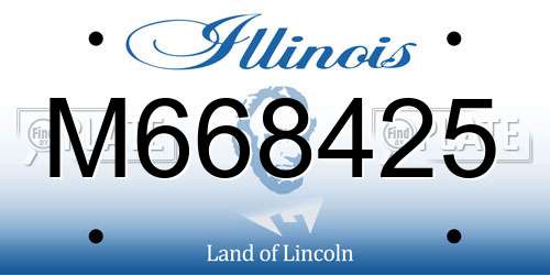 M668425 Illinois License Plate