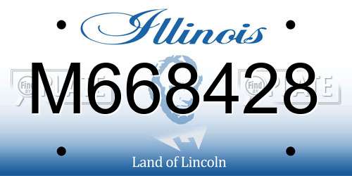 M668428 Illinois License Plate