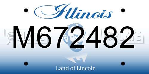 M672482 Illinois License Plate