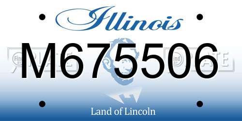 M675506 Illinois License Plate