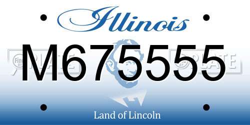 M675555 Illinois License Plate