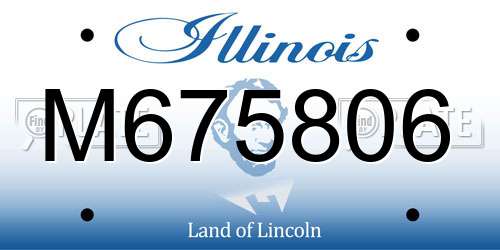 M675806 Illinois License Plate