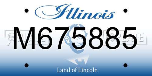 M675885 Illinois License Plate
