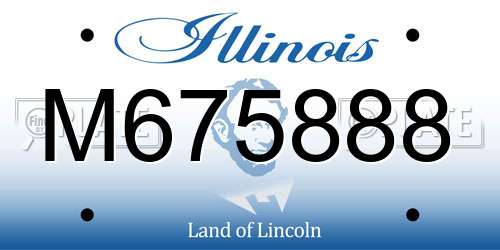 M675888 Illinois License Plate