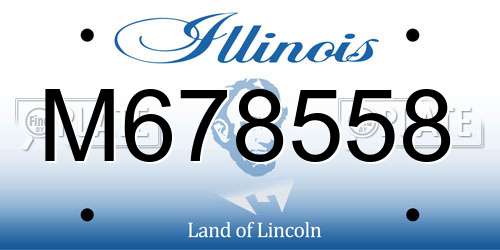 M678558 Illinois License Plate