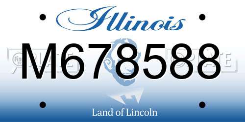 M678588 Illinois License Plate
