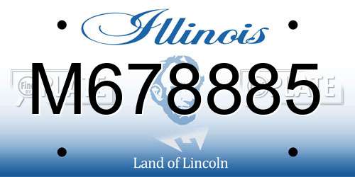 M678885 Illinois License Plate