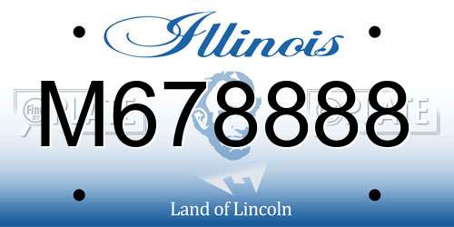 M678888 Illinois License Plate