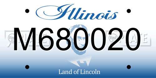 M680020 Illinois License Plate