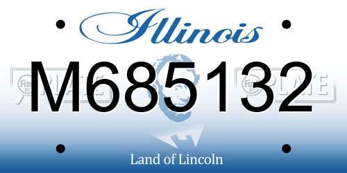 M685132 Illinois License Plate