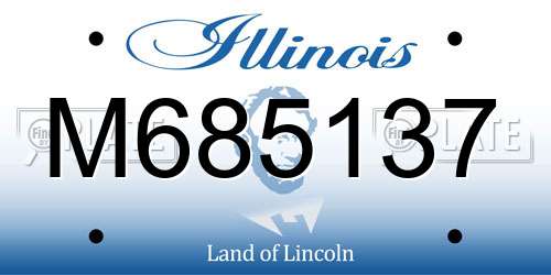 M685137 Illinois License Plate