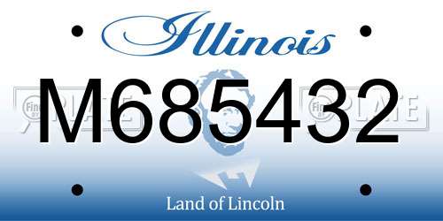 M685432 Illinois License Plate