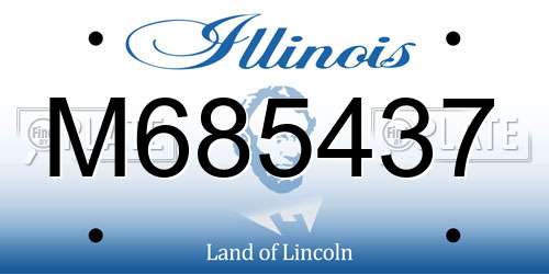 M685437 Illinois License Plate