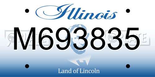 M693835 Illinois License Plate
