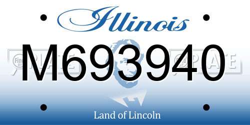 M693940 Illinois License Plate