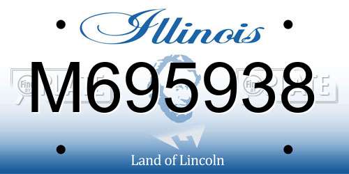 M695938 Illinois License Plate