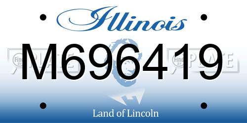M696419 Illinois License Plate