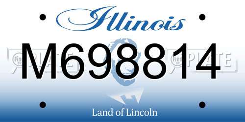 M698814 Illinois License Plate
