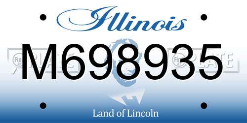M698935 Illinois License Plate