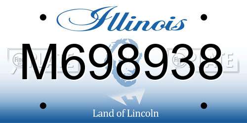 M698938 Illinois License Plate