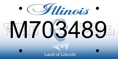 M703489 Illinois License Plate