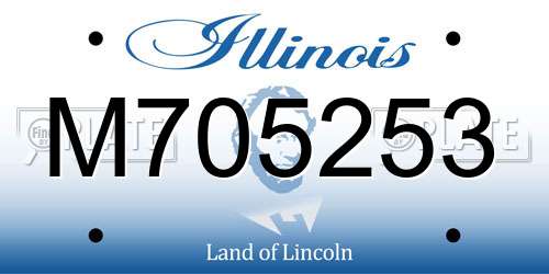 M705253 Illinois License Plate