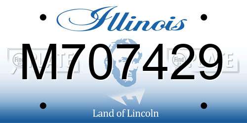 M707429 Illinois License Plate