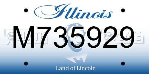 M735929 Illinois License Plate