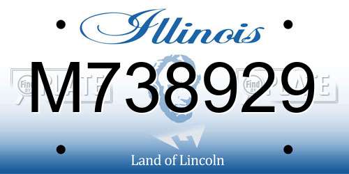 M738929 Illinois License Plate