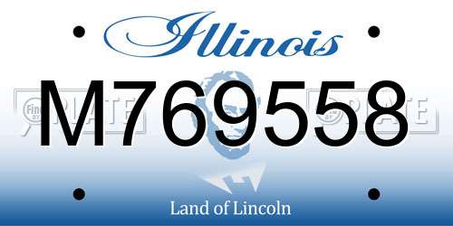 M769558 Illinois License Plate