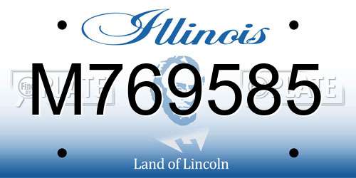 M769585 Illinois License Plate