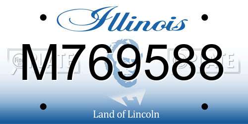 M769588 Illinois License Plate