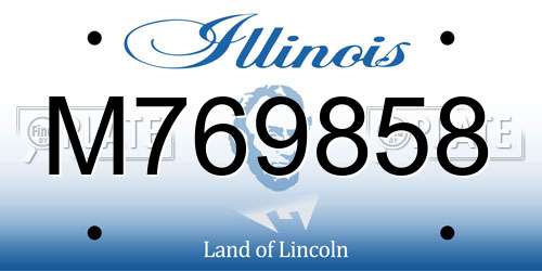 M769858 Illinois License Plate
