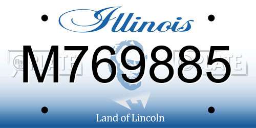 M769885 Illinois License Plate