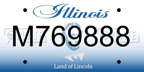 M769888 Illinois License Plate