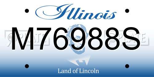 M76988S Illinois License Plate