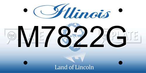 M7822G Illinois License Plate