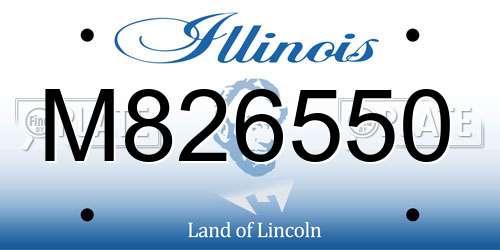 M826550 Illinois License Plate