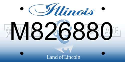 M826880 Illinois License Plate