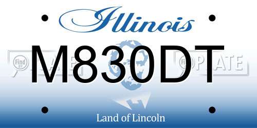 M830DT Illinois License Plate