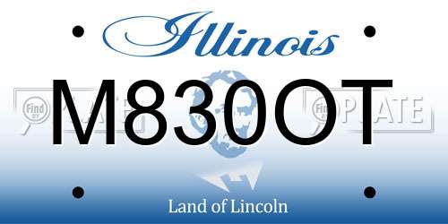 M830OT Illinois License Plate