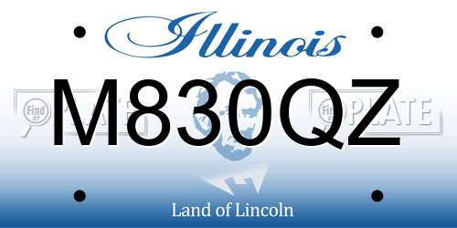M830QZ Illinois License Plate