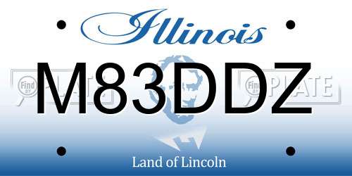 M83DDZ Illinois License Plate