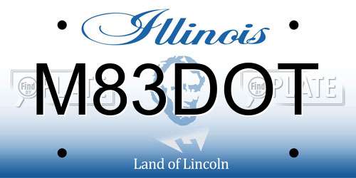 M83DOT Illinois License Plate