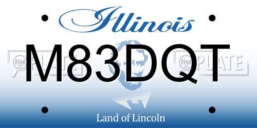 M83DQT Illinois License Plate