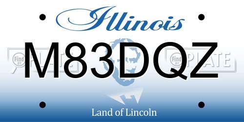 M83DQZ Illinois License Plate