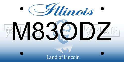 M83ODZ Illinois License Plate
