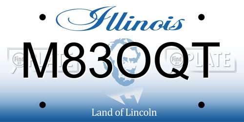 M83OQT Illinois License Plate