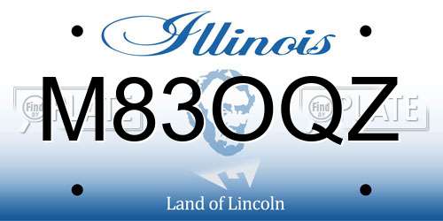 M83OQZ Illinois License Plate
